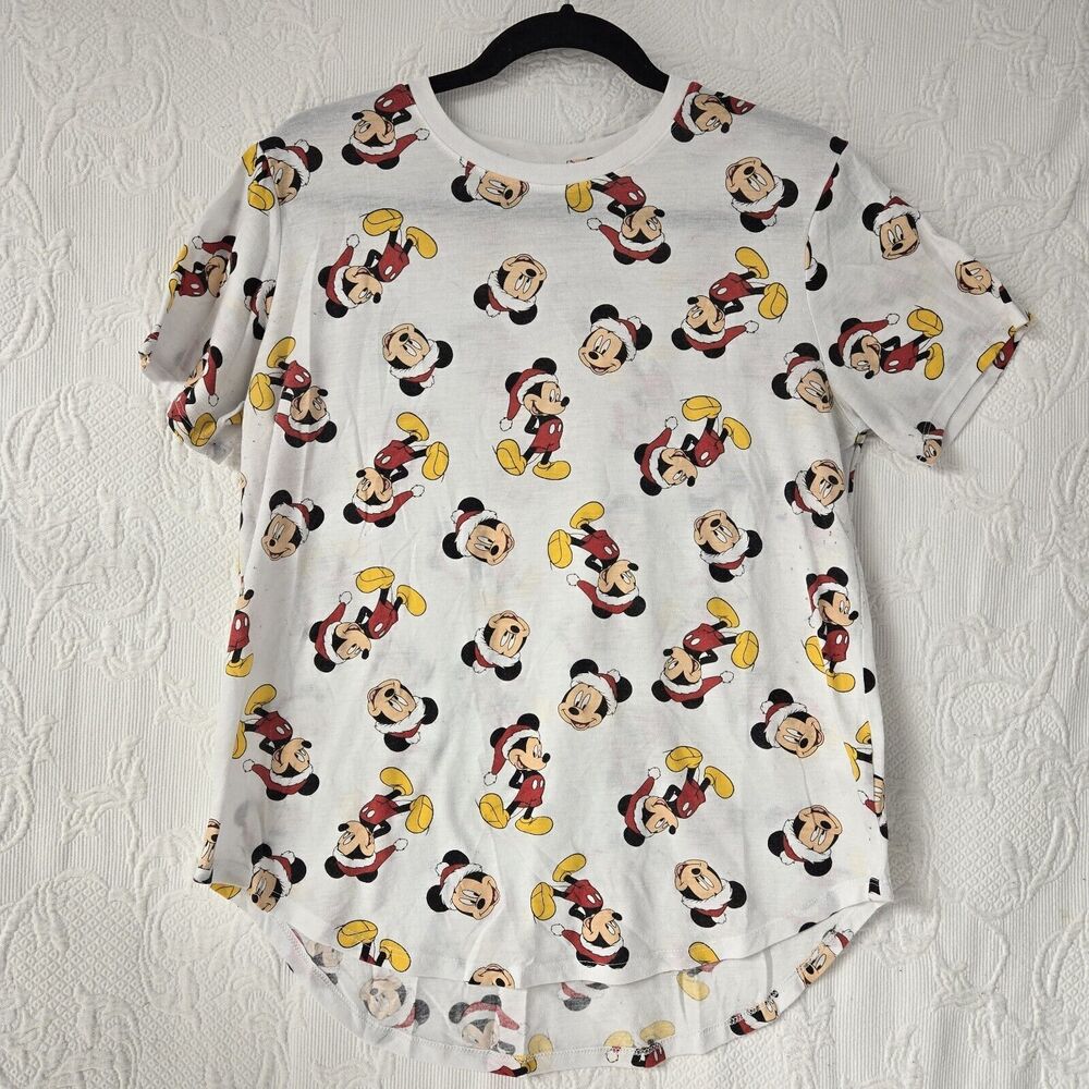Mickey Mouse Christmas Shirt Women XXL Santa Hat Festival Disney Holiday Season